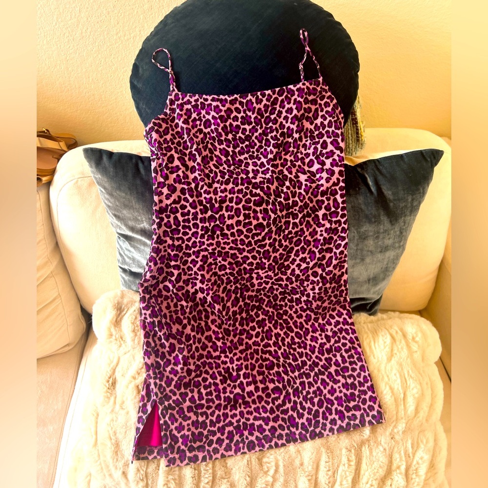 Superdown Vibrant Pink and Black Leopard print mini dress